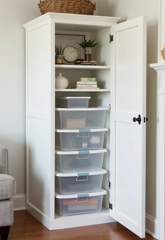 29 Corner Cabinet Living Room Ideas That Add Storage and Charm - 21. Seasonal Storage Corner Cabinet: For Changing Decor