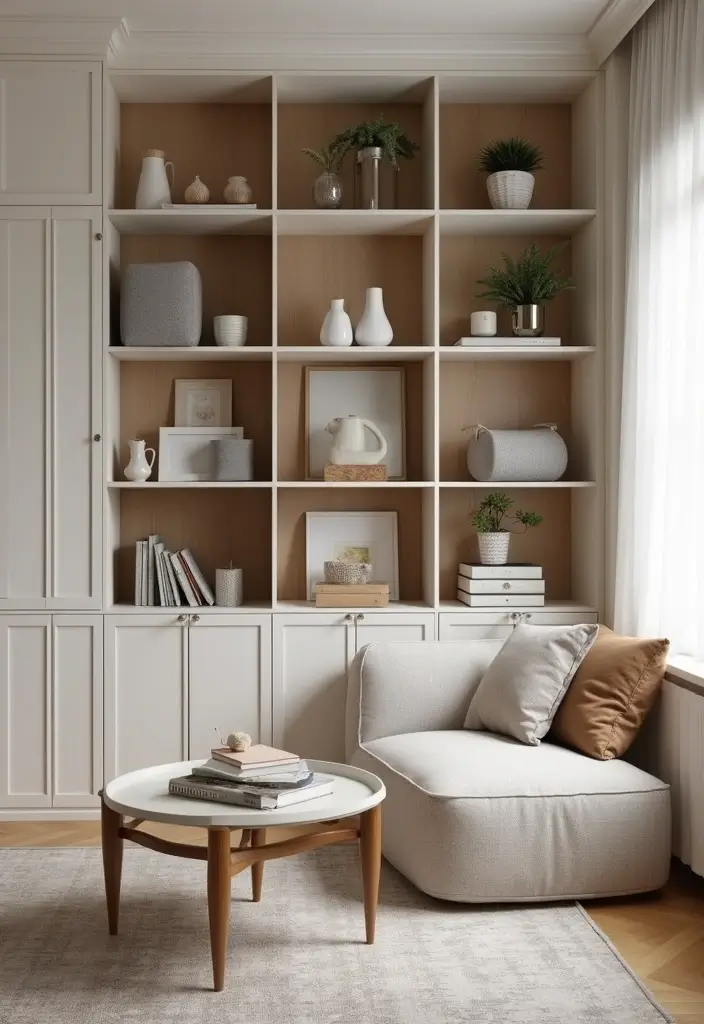 29 Corner Cabinet Living Room Ideas That Add Storage and Charm - 27. Smart Storage: Corner Cabinet with Hidden Compartment