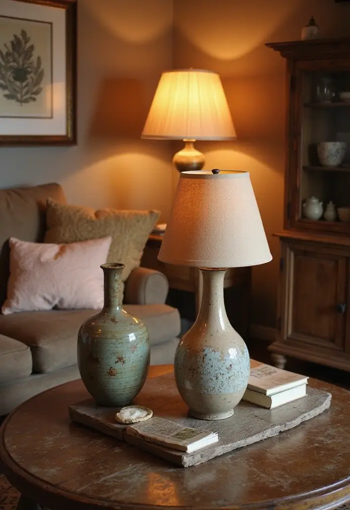 29 Cozy Lamps Living Room Ideas That Add Warmth and Soft Light - 10. Unique Ceramic Lamps