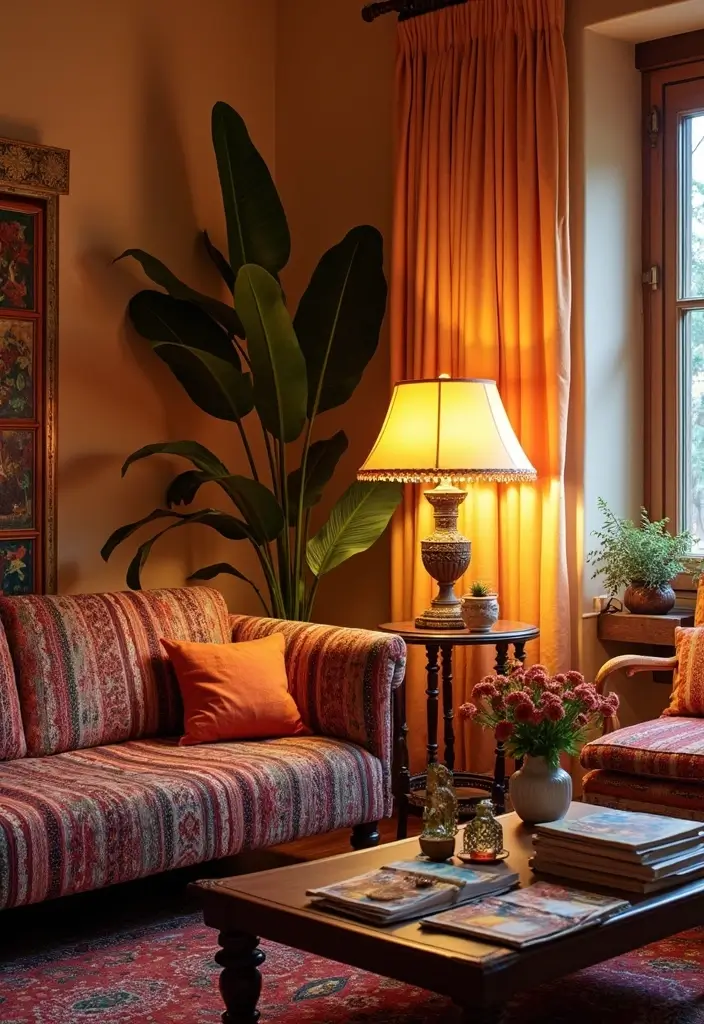 29 Cozy Lamps Living Room Ideas That Add Warmth and Soft Light - 18. Boho Chic Table Lamps