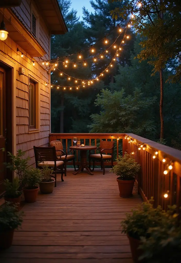 29 Fairy Lights Living Room Apartments Ideas That Feel Dreamy and Cozy - 15. Outdoor Fairy Light Oasis