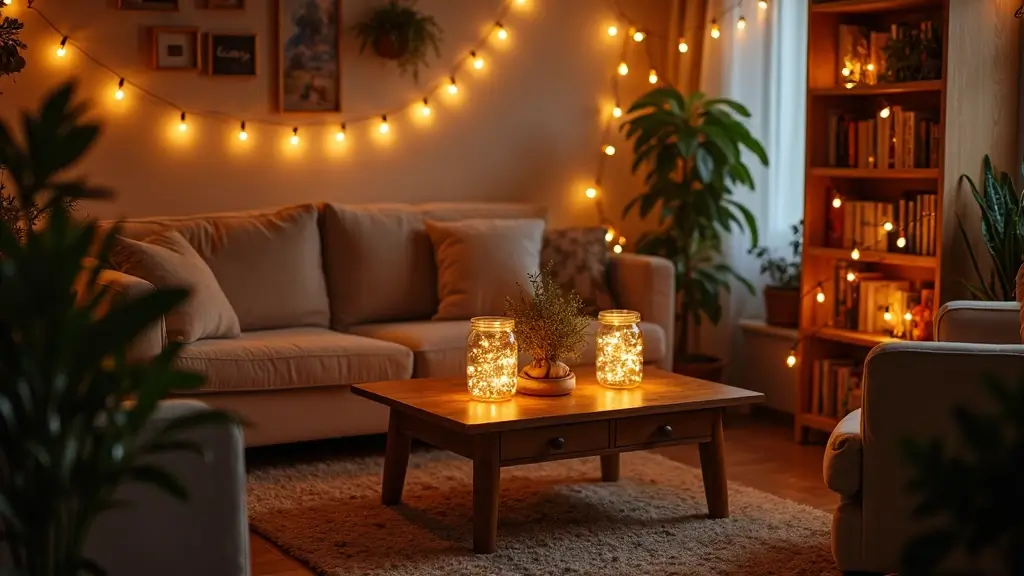 29 Fairy Lights Living Room Apartments Ideas That Feel Dreamy and Cozy