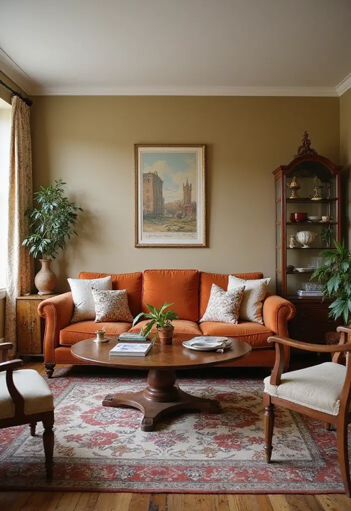 29 Farmhouse Interior Design Living Room Ideas That Feel Timeless and Cozy - 2. Vintage Charm with Modern Touches