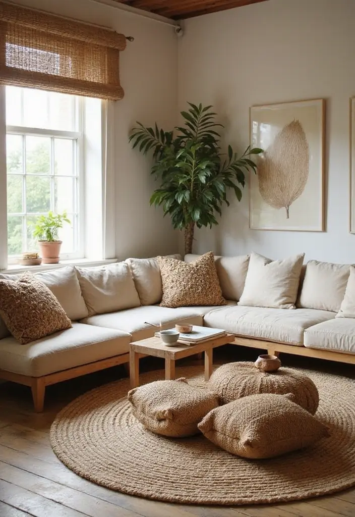 29 Farmhouse Interior Design Living Room Ideas That Feel Timeless and Cozy - 27. Earthy Textures