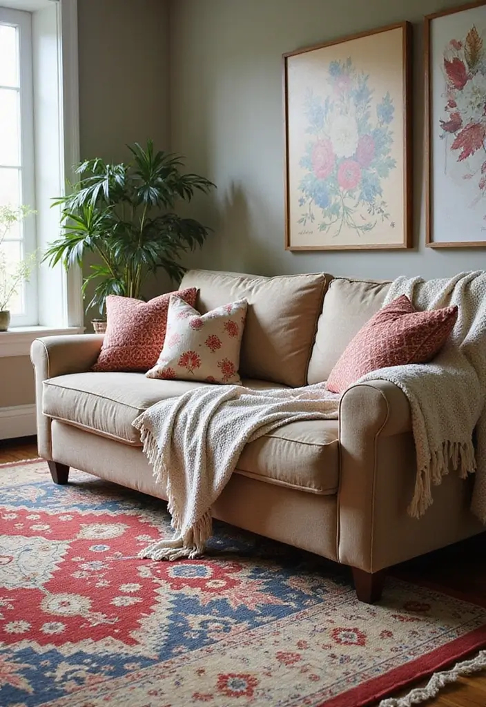 29 Farmhouse Interior Design Living Room Ideas That Feel Timeless and Cozy - 4. Layered Textiles