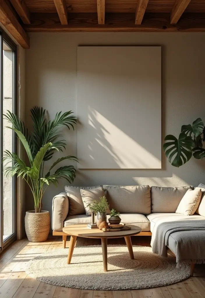 29 Farmhouse Interior Design Living Room Ideas That Feel Timeless and Cozy - 5. Natural Elements