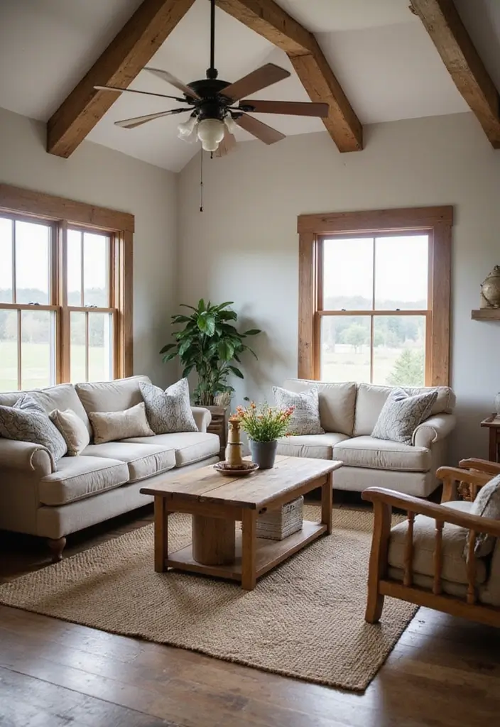 29 Farmhouse Interior Design Living Room Ideas That Feel Timeless and Cozy - 7. Farmhouse-Style Furniture