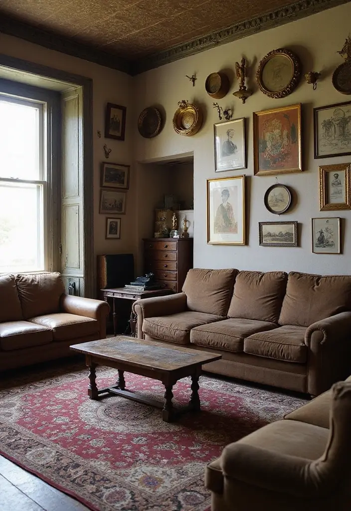 29 Home Decor Ideas: Living Room Traditional Wall Art Styles - 16. Historical Artifacts Display