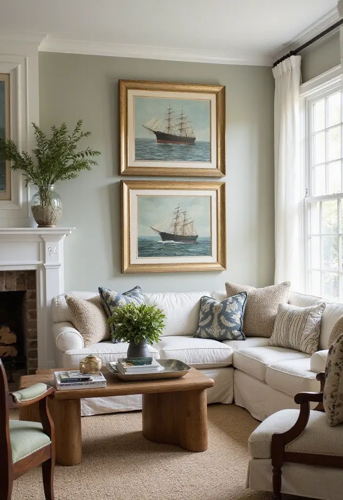 29 Home Decor Ideas: Living Room Traditional Wall Art Styles - 20. Classic Nautical Art