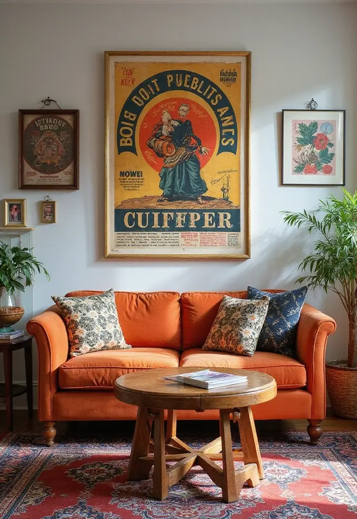 29 Home Decor Ideas: Living Room Traditional Wall Art Styles - 29. Vintage Inspired Graphic Art