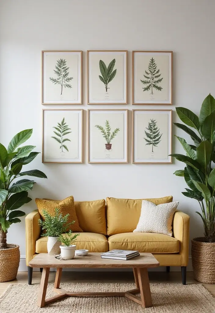 29 Home Decor Ideas: Living Room Traditional Wall Art Styles - 3. Botanical Prints