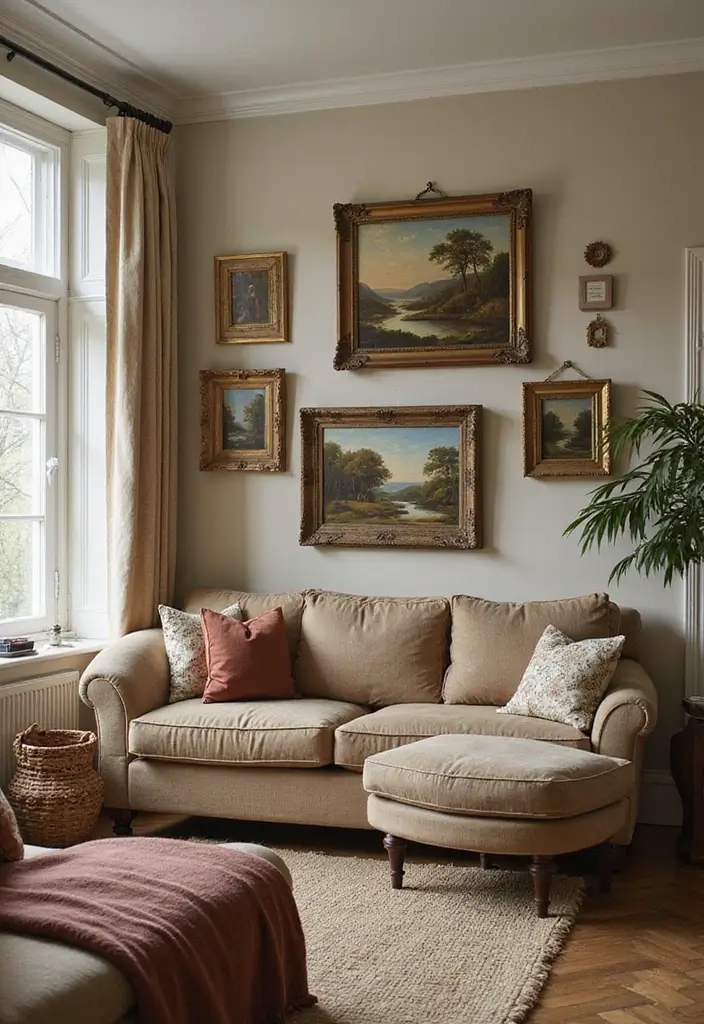 29 Home Decor Ideas: Living Room Traditional Wall Art Styles - 6. Oil Paintings of Landscapes