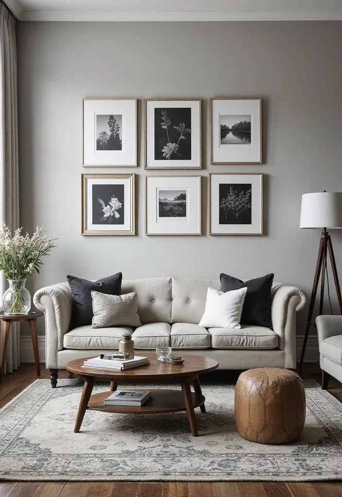 29 Home Decor Ideas: Living Room Traditional Wall Art Styles - 8. Black and White Photography