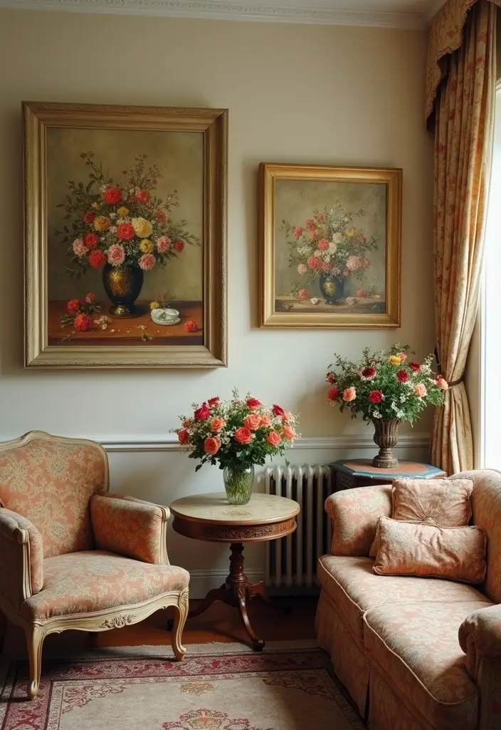 29 Home Decor Ideas: Living Room Traditional Wall Art Styles - 9. Floral Still Lifes