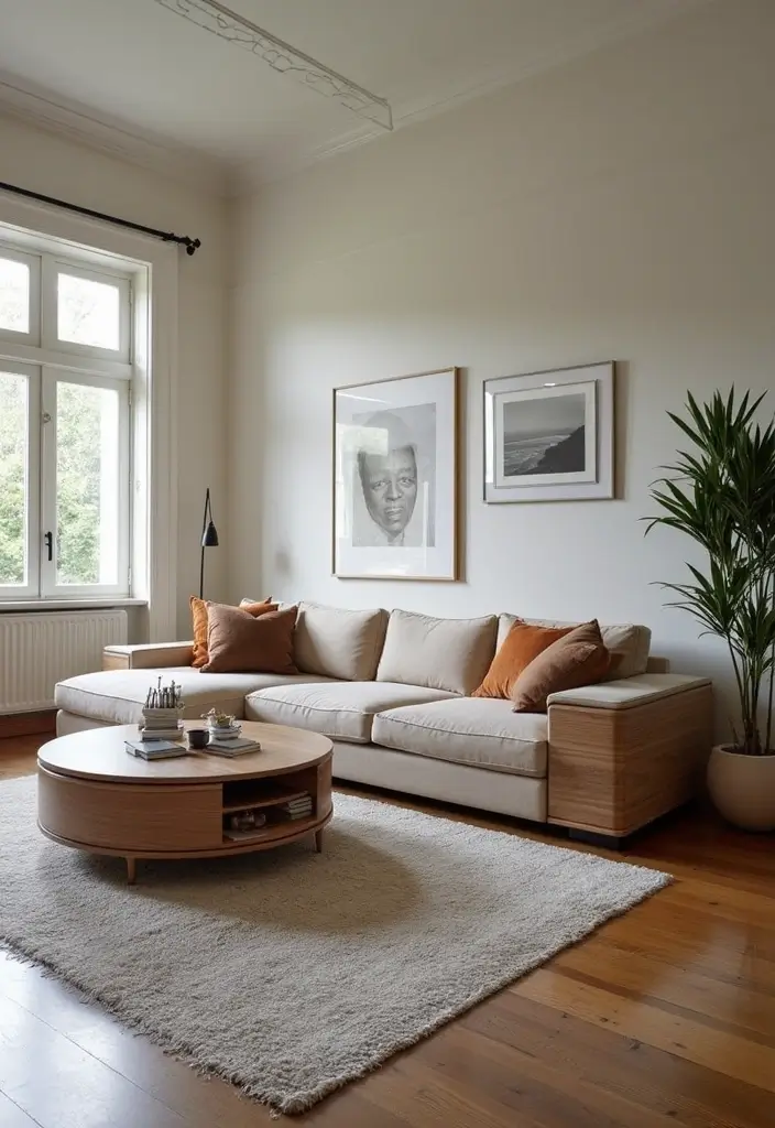 29 Living Room Sectional Ideas That Maximize Comfort and Space - 23. Integrated End Tables