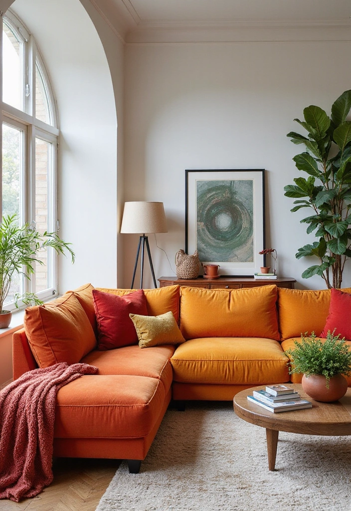 29 Living Room Sectional Ideas That Maximize Comfort and Space - 8. Bold Colors