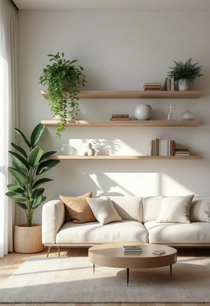 29 Living Room Shelving Ideas the Wall That Add Function and Style - 1. Floating Shelves: The Ultimate Minimalist Choice