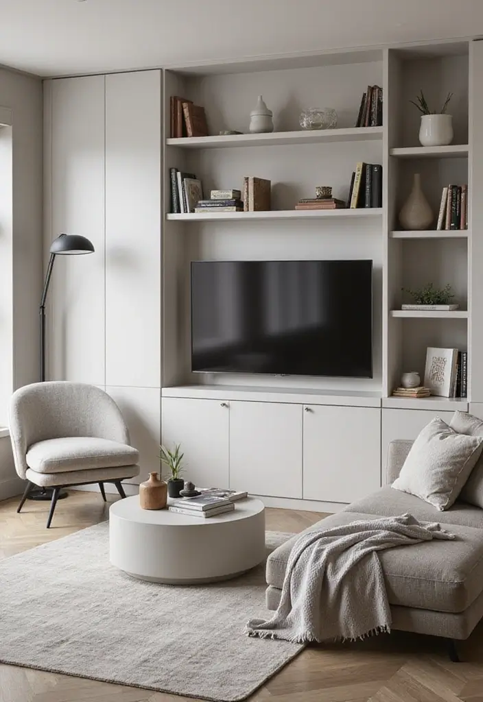 29 Living Room Shelving Ideas the Wall That Add Function and Style - 16. Hidden Shelving: Clever and Subtle