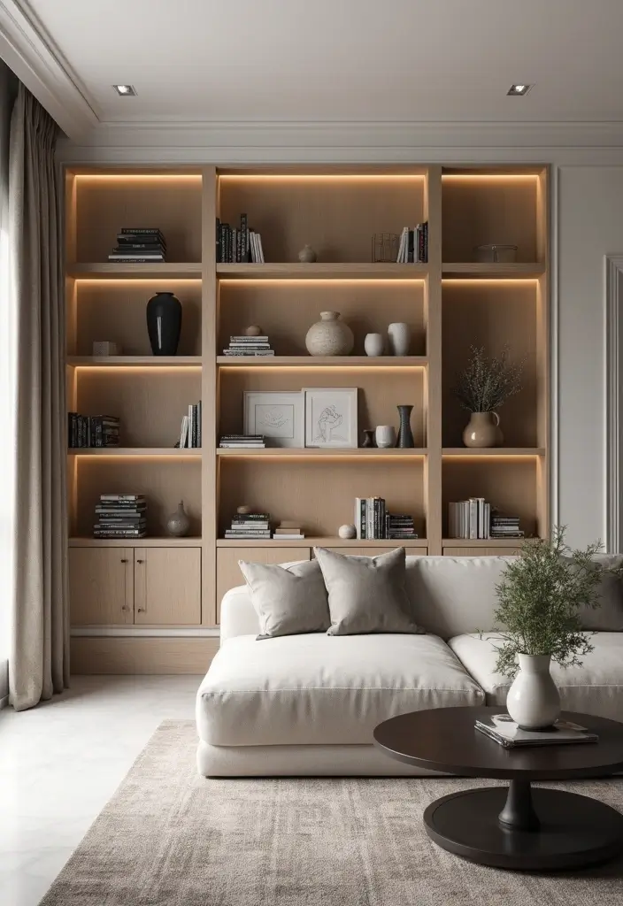 29 Living Room Shelving Ideas the Wall That Add Function and Style - 3. Built-In Shelves: Seamless Integration