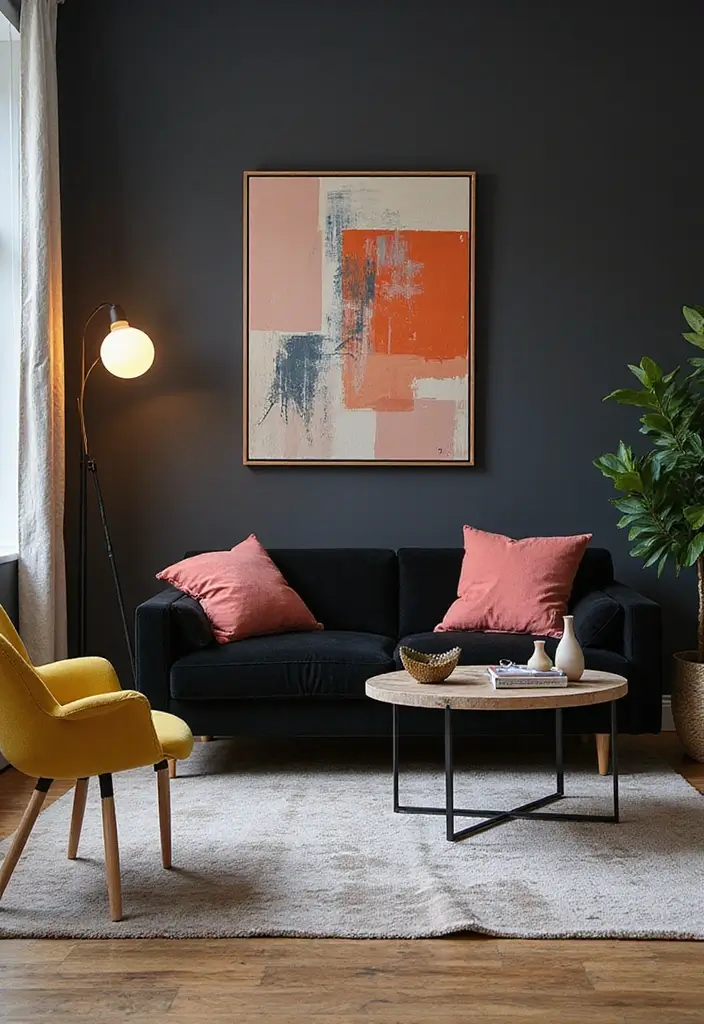 29 Living Room With Black Couch Ideas That Feel Modern and Sleek - 4. Contemporary Chic