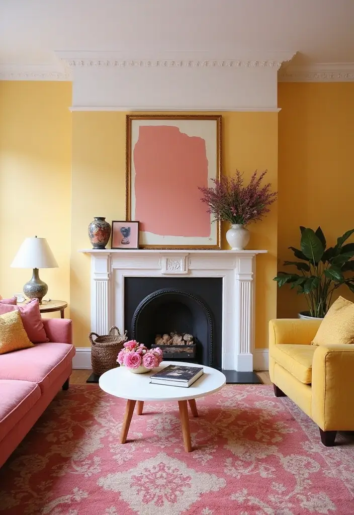 29 Pink and Yellow Living Room Ideas That Feel Cheerful and Bold - 29. Personalized Color Palette