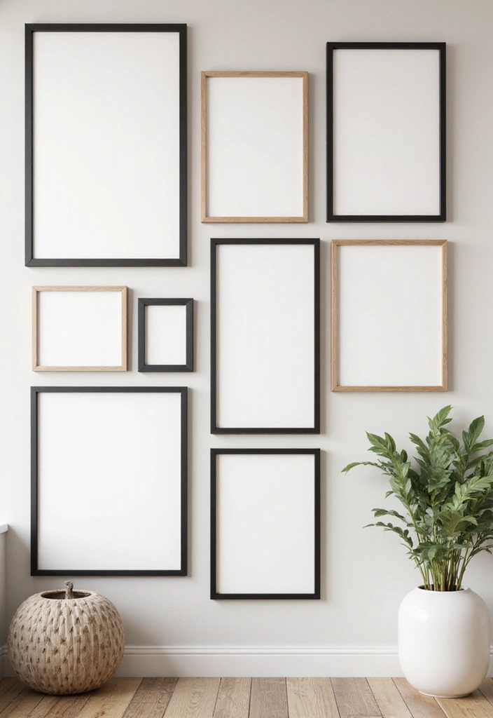 29 Simple Living Room Wall Decor Ideas That Look Clean and Elegant - 1. Framed Minimalist Art