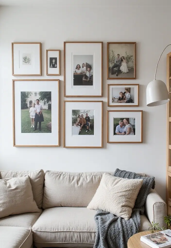 29 Simple Living Room Wall Decor Ideas That Look Clean and Elegant - 23. Photo Rail for Displaying Art