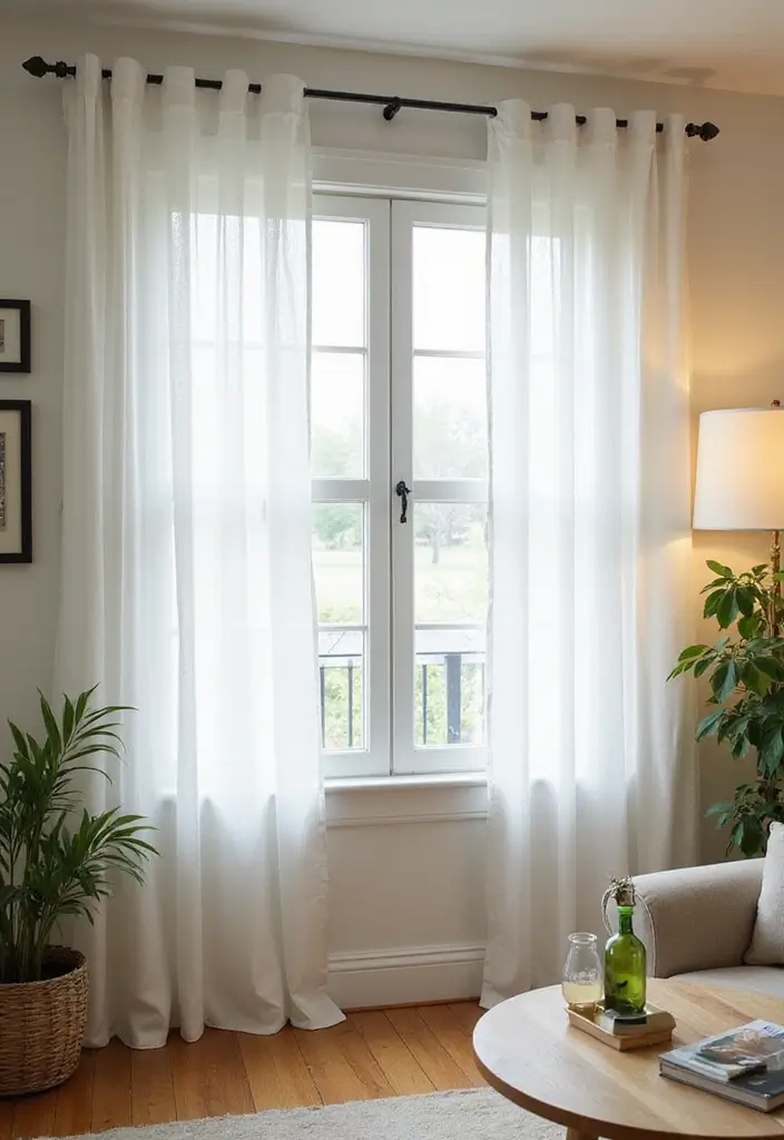 29 Simple Living Room Wall Decor Ideas That Look Clean and Elegant - 29. Simple Window Treatments