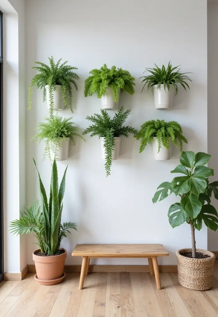 29 Simple Living Room Wall Decor Ideas That Look Clean and Elegant - 5. Wall-Mounted Planters