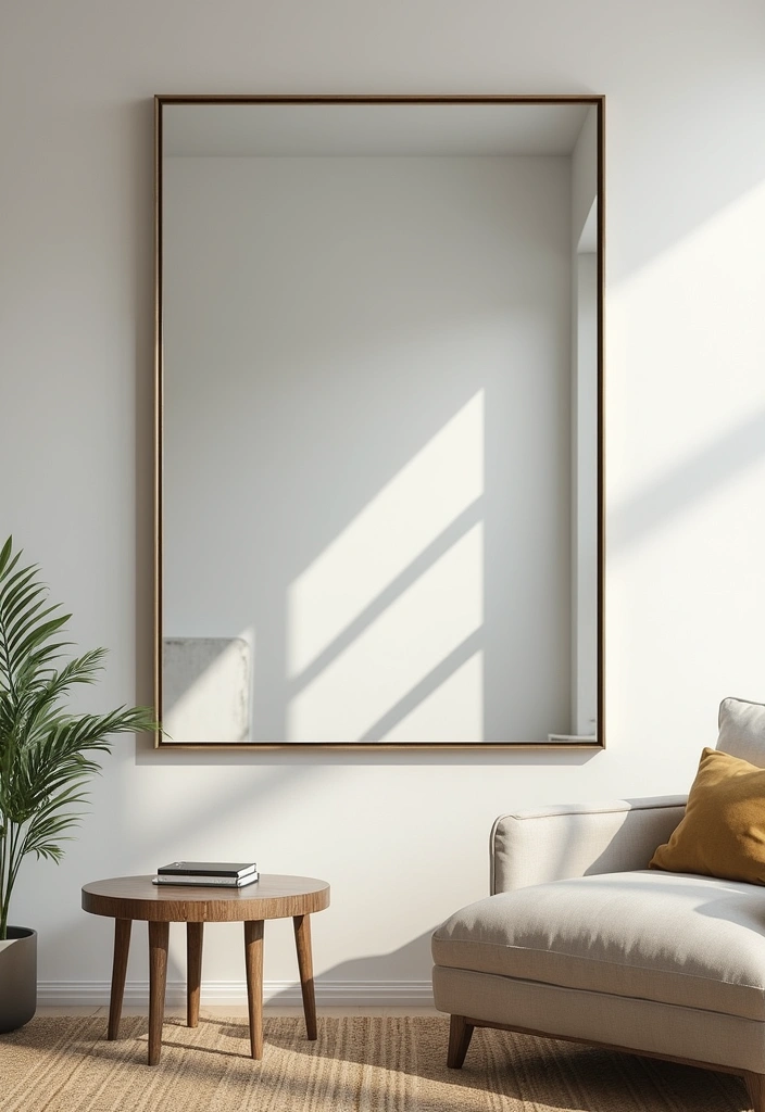 29 Simple Living Room Wall Decor Ideas That Look Clean and Elegant - 6. Oversized Mirrors