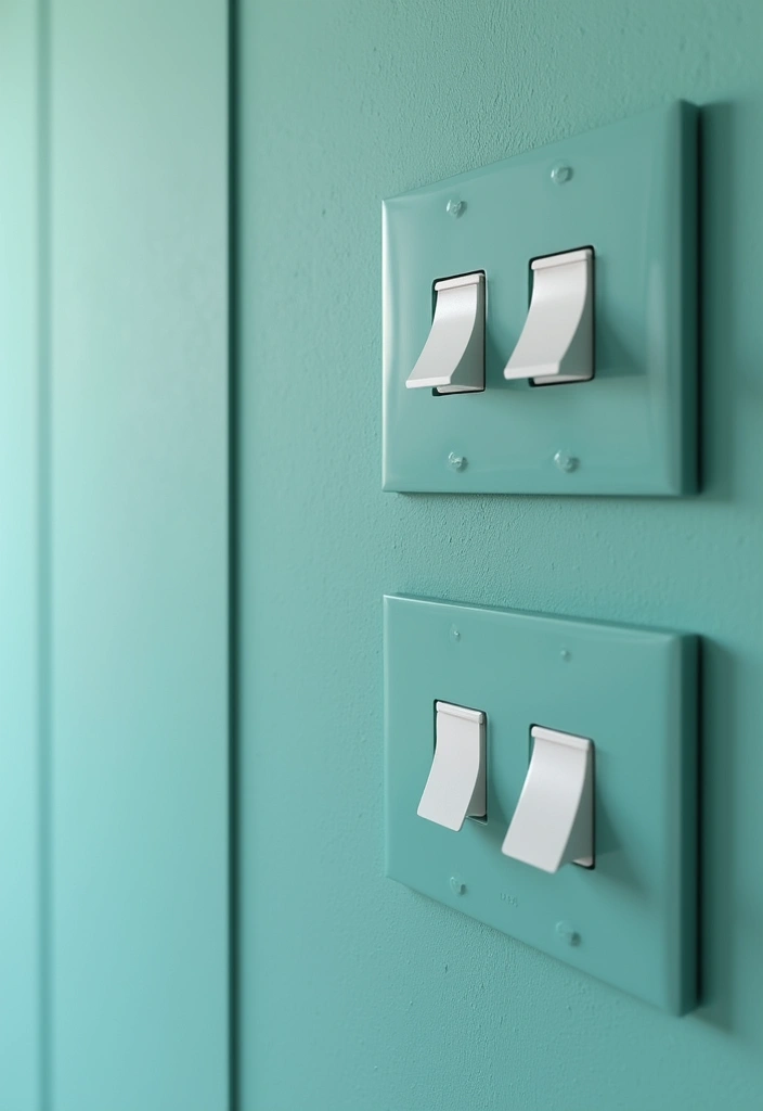 29 Teal Living Room Decor Ideas That Feel Calm and Inviting - 23. Teal Switch Plates and Outlet Covers