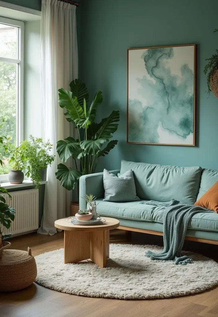 29 Teal Living Room Decor Ideas That Feel Calm and Inviting - 27. Teal Outdoor-Inspired Decor