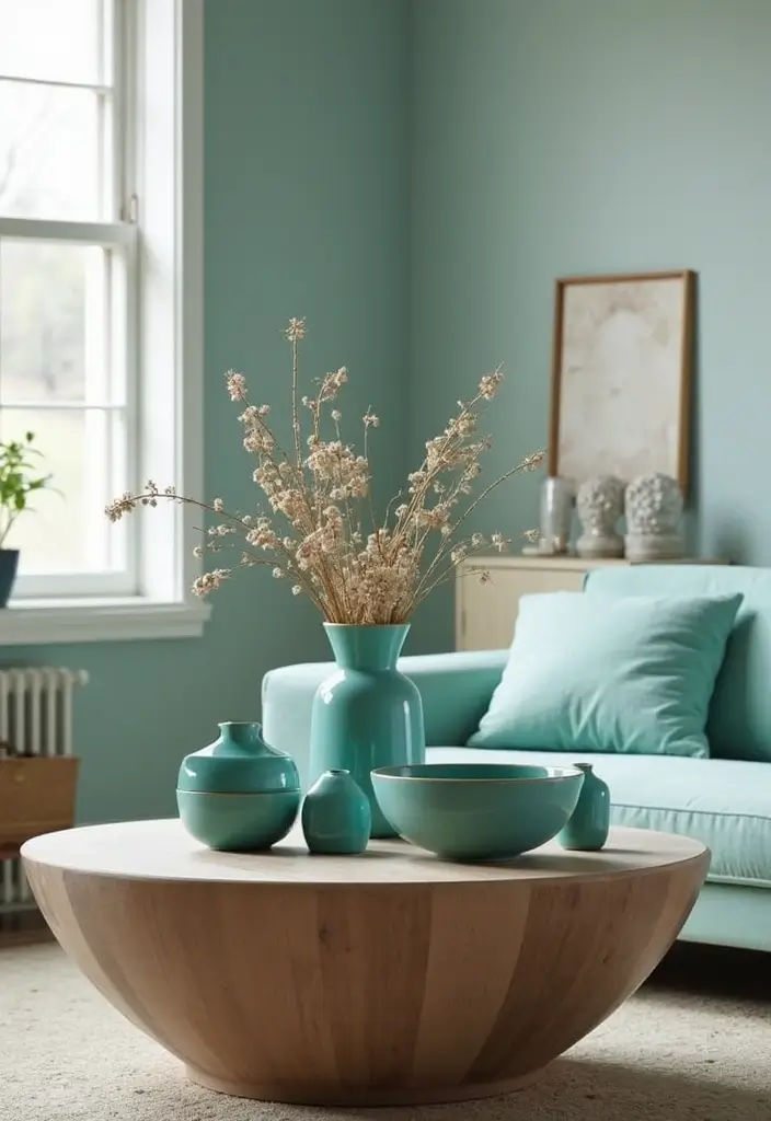 29 Teal Living Room Decor Ideas That Feel Calm and Inviting - 7. Teal Home Accessories