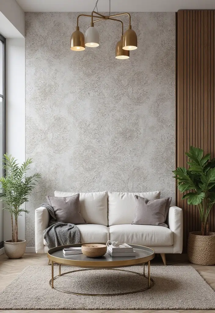 29 Textured Accent Walls in Living Room Ideas That Add Depth and Warmth - 10. Textured Wallpapers