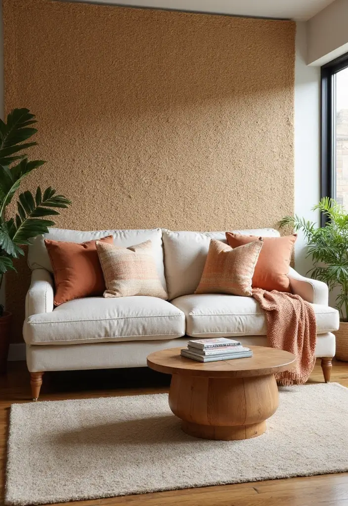 29 Textured Accent Walls in Living Room Ideas That Add Depth and Warmth - 16. Natural Fiber Textures