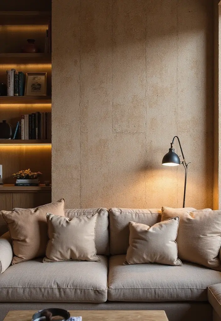 29 Textured Accent Walls in Living Room Ideas That Add Depth and Warmth - 6. Fabric Wall Panels