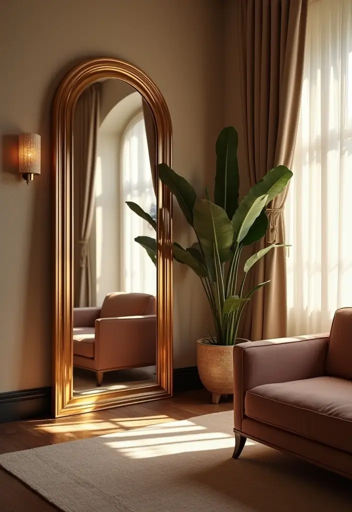 29 Wall Mirror Ideas Living Room Decor That Brighten Any Space - 12. Vintage Art Deco Mirrors