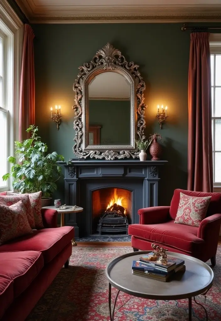 29 Wall Mirror Ideas Living Room Decor That Brighten Any Space - 3. Antique Silver Mirrors