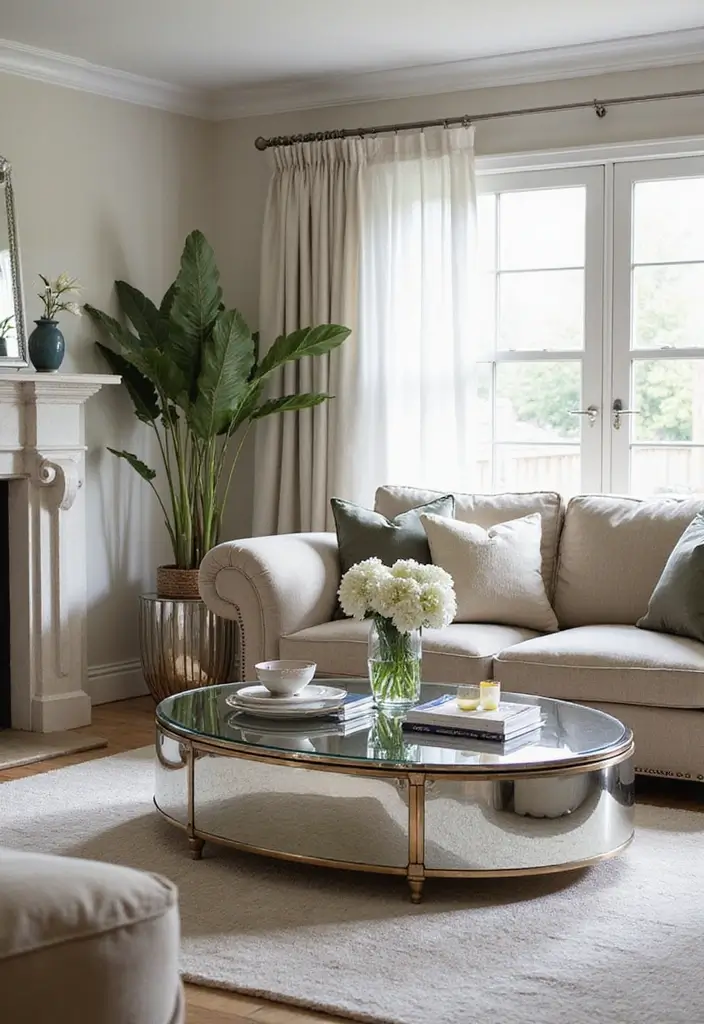 29 Wall Mirror Ideas Living Room Decor That Brighten Any Space - 8. Mirrored Furniture