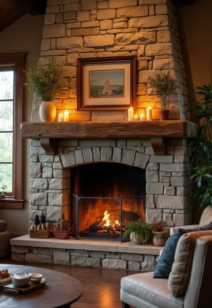 29 Western Living Room Ideas That Bring Rustic Cowboy Charm - 16. Create a Focal Point with a Fireplace
