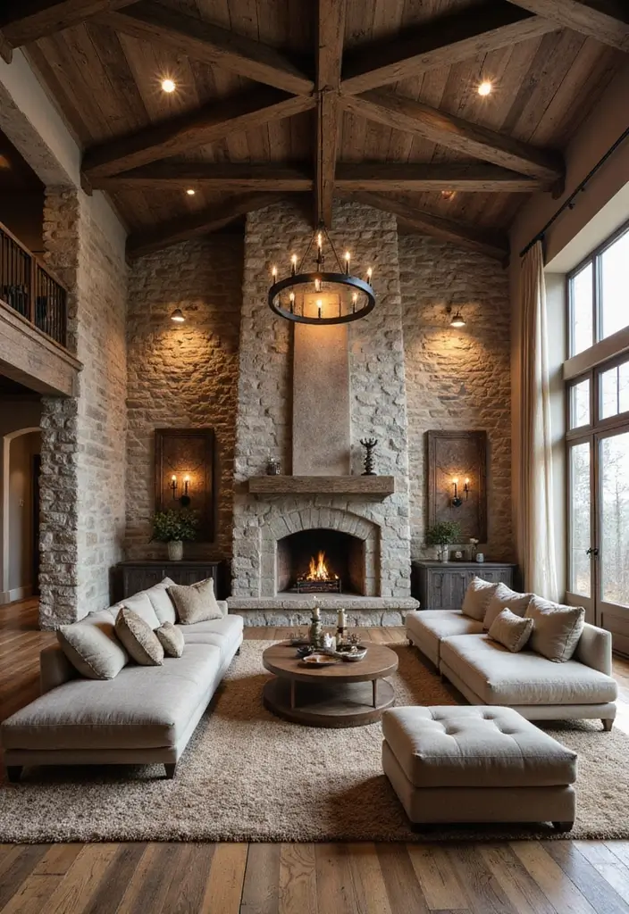 29 Western Living Room Ideas That Bring Rustic Cowboy Charm - 21. Highlight Unique Architectural Details
