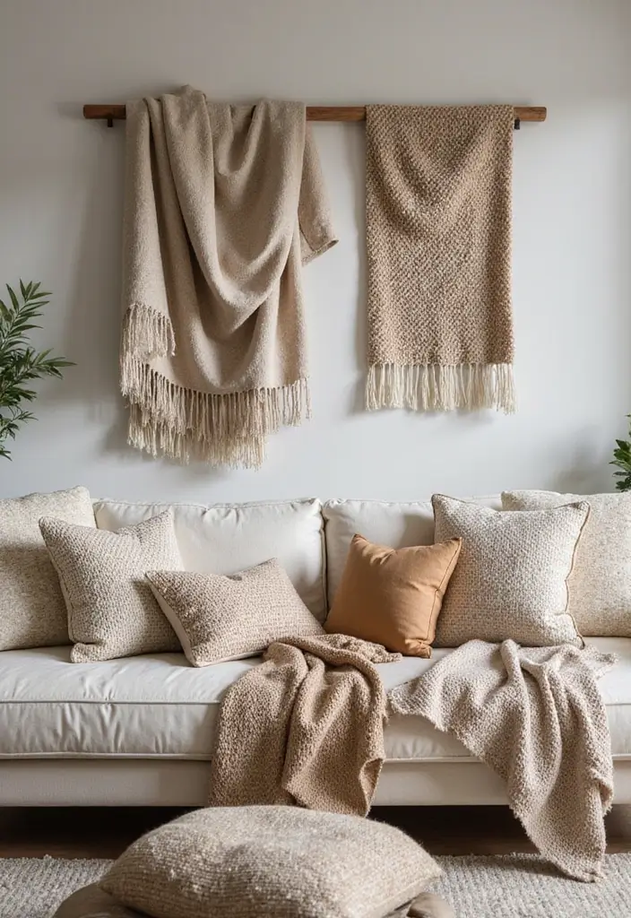 29 Western Living Room Ideas That Bring Rustic Cowboy Charm - 4. Textured Fabrics for Cozy Warmth