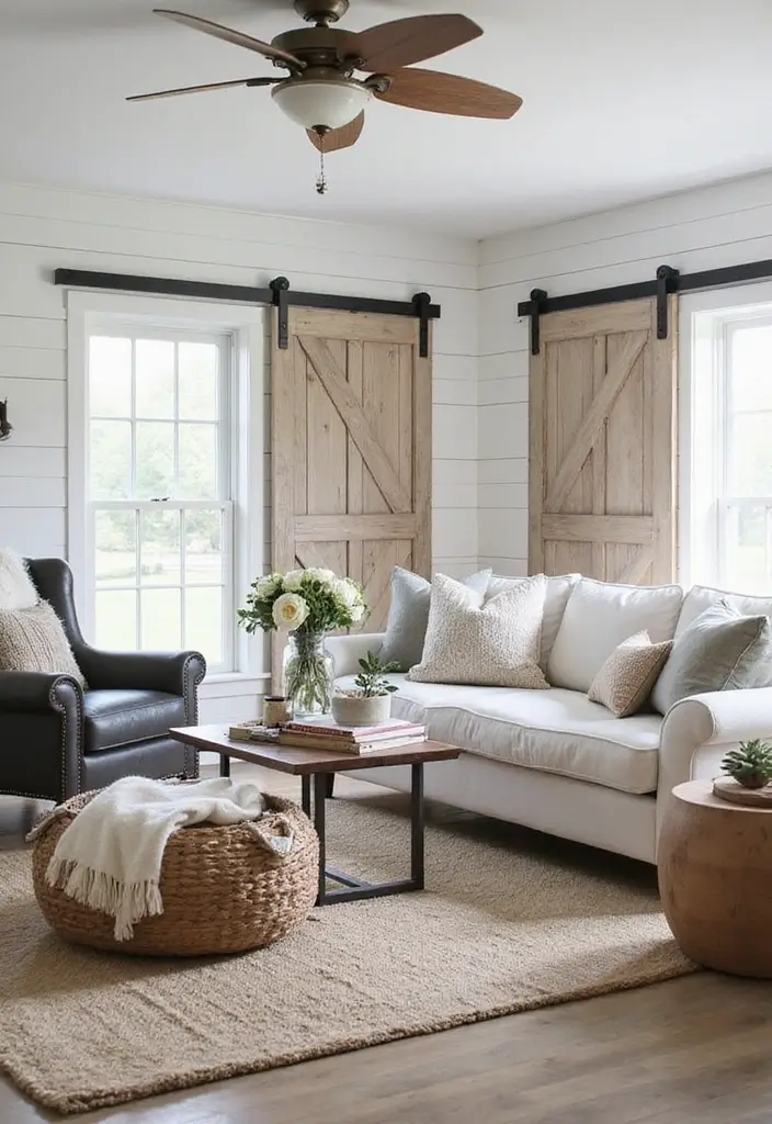 29 Western Living Room Ideas That Bring Rustic Cowboy Charm - 8. Farmhouse-Inspired Accents