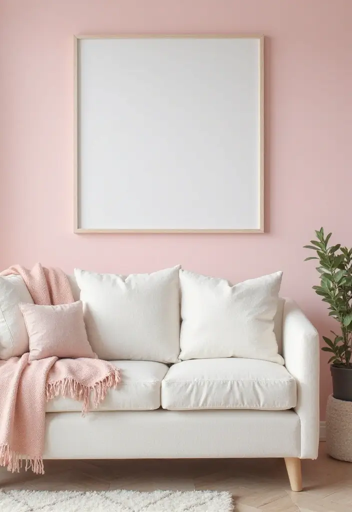 29 White Sofa Living Room Ideas That Feel Bright and Airy - 13. Pastel Paradise
