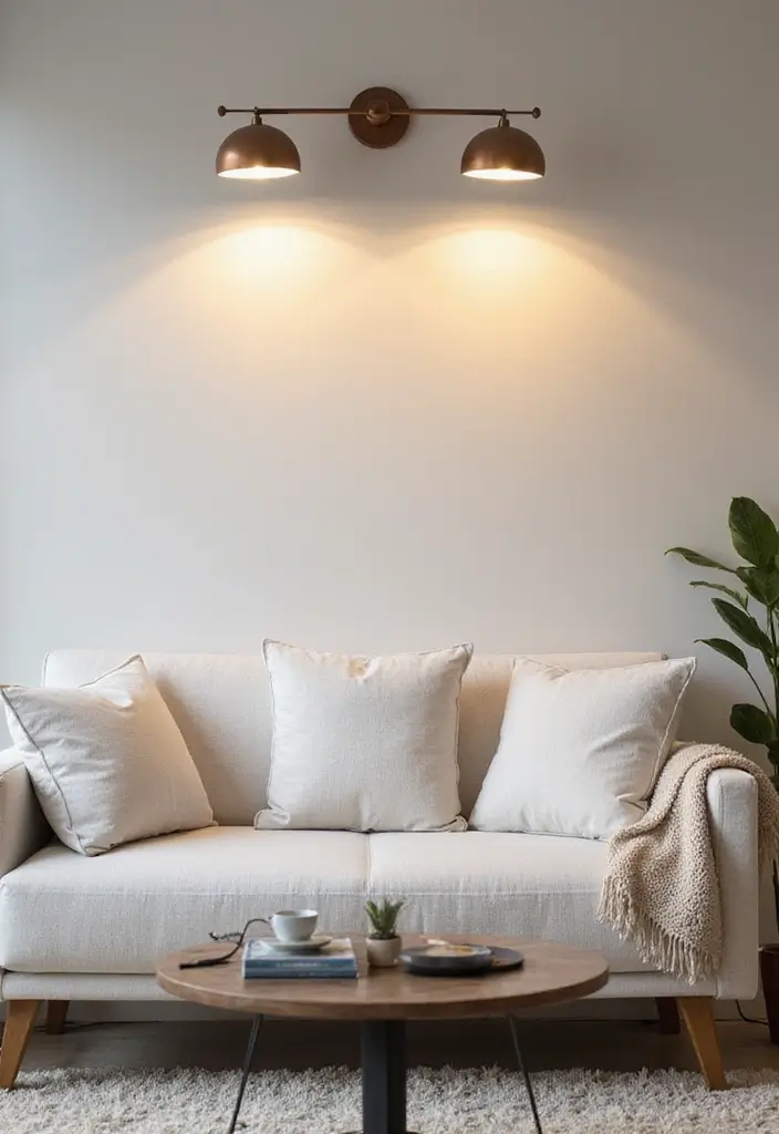 29 White Sofa Living Room Ideas That Feel Bright and Airy - 26. Statement Lighting