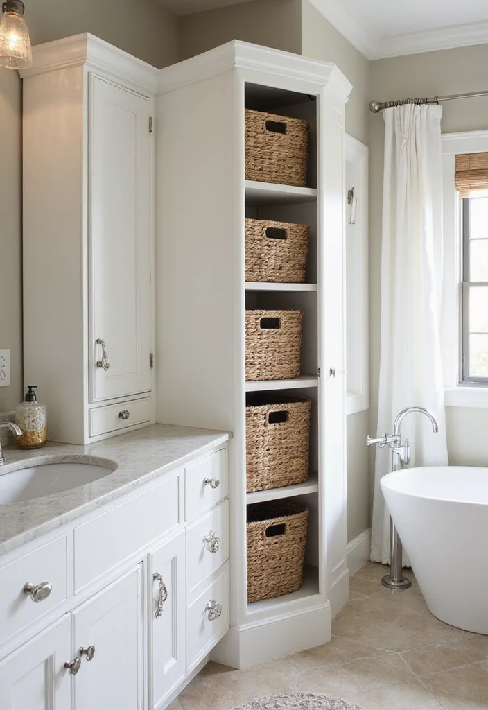 14 Bathroom Medicine Cabinet Ideas With Smart Storage - 11. Vertical Storage Solutions