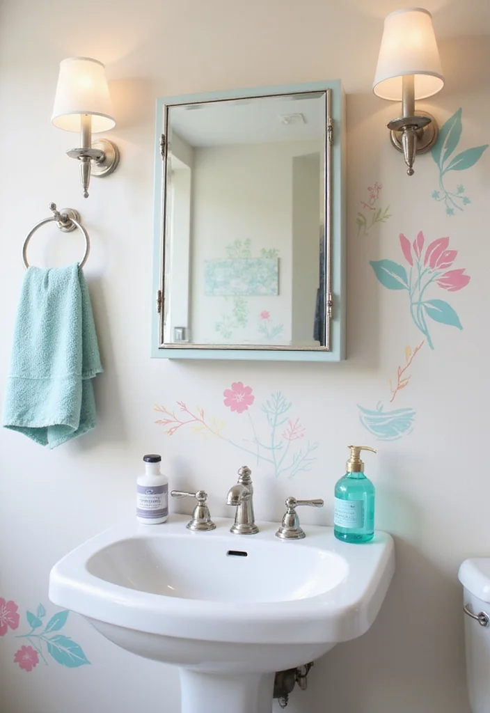 14 Bathroom Medicine Cabinet Ideas With Smart Storage - 12. Eco-Friendly Wall Decals for Guidance