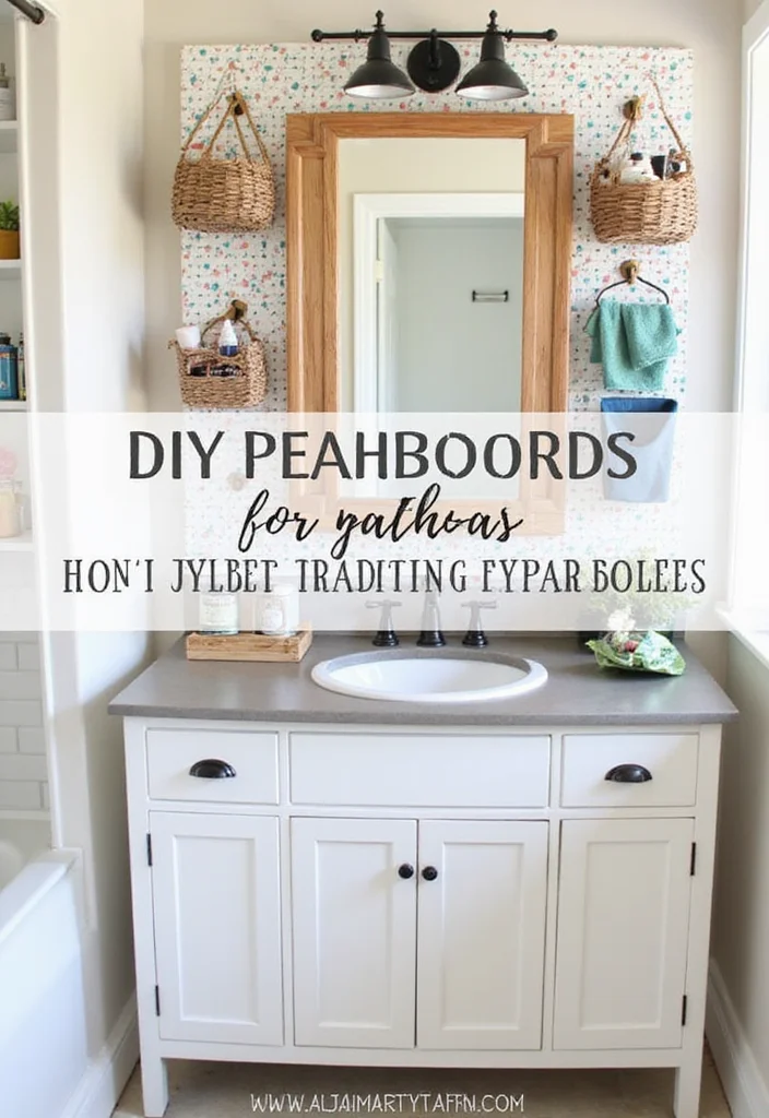 14 Bathroom Medicine Cabinet Ideas With Smart Storage - 14. Simple DIY Pegboard