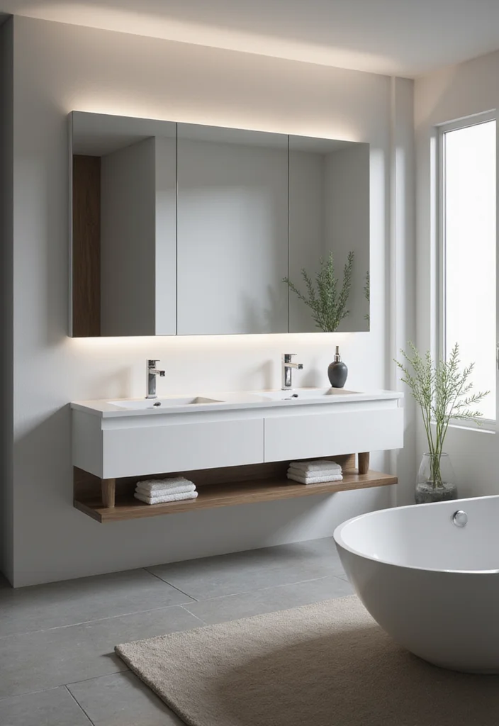 14 Bathroom Medicine Cabinet Ideas With Smart Storage - 2. Mirror-Front Cabinet for Dual Purpose