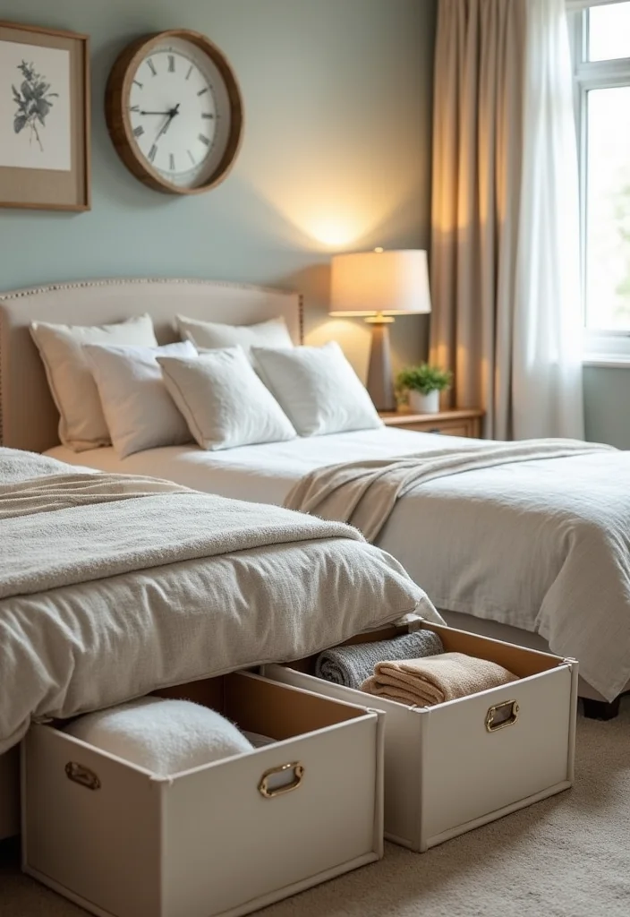 14 Bedroom Bathroom Combo Ideas For Practical Living - 6. Under-Bed Storage Options